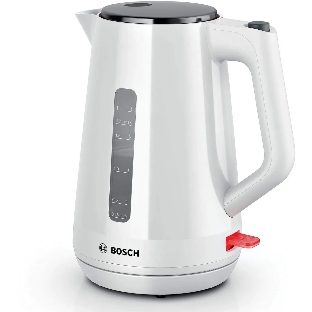 Электрочайник Bosch TWK1M121 белый, 1.7 л, 2400 Вт, скрытый нагревательный элемент