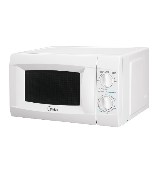 Микроволновая печь Midea MM720CKE белый, 20 л, 700 Вт, переключатели - поворотный механизм