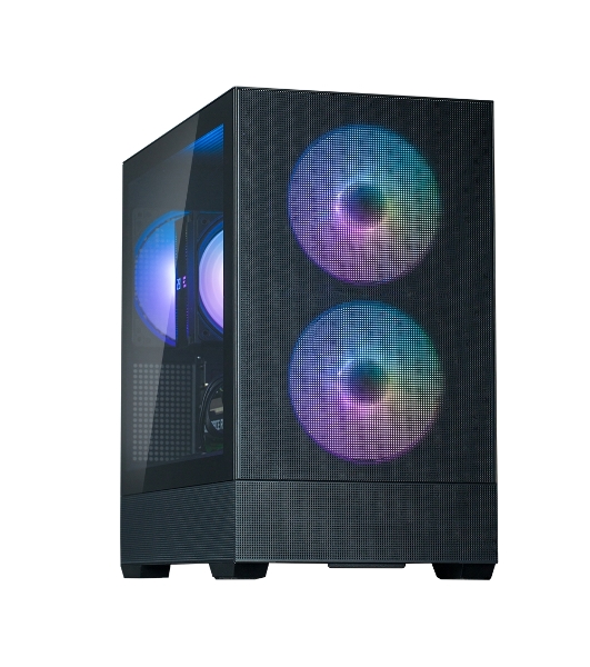 Компьютерный корпус ZALMAN P30 AIR, MATX, BLACK, WINDOW, 2xCombo (3.5'' or 2.5''), 3x2.5', 1xUSB TYPE-C, 1xUSB3.0, FRONT 2x140мм ARGb, REAR 1x140мм ARGb