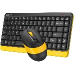 Комплект клавиатура+мышь A4Tech FStyler F1110 Bumblebee проводной, USB, 1200 DPI, жёлтый/чёрный, фото 1