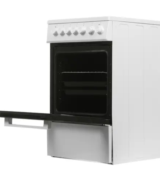 Плита электрическая Beko FSE57110GW белый, конфорок 4 шт, духовка 55 л, гриль, 50 см x 85 см x 60 см