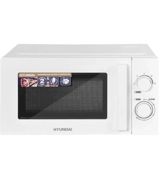 Микроволновая печь Hyundai HYM-M2005 белый, 20 л, 700 Вт, переключатели - поворотный механизм