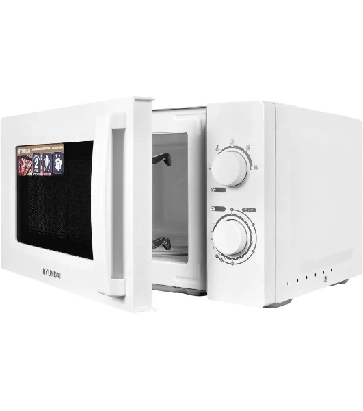 Микроволновая печь Hyundai HYM-M2005 белый, 20 л, 700 Вт, переключатели - поворотный механизм