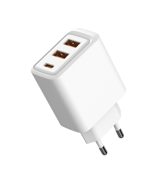 Сетевое зарядное устройство Rexant с двумя портами USB-A и одним портом USB-C, 10 Вт