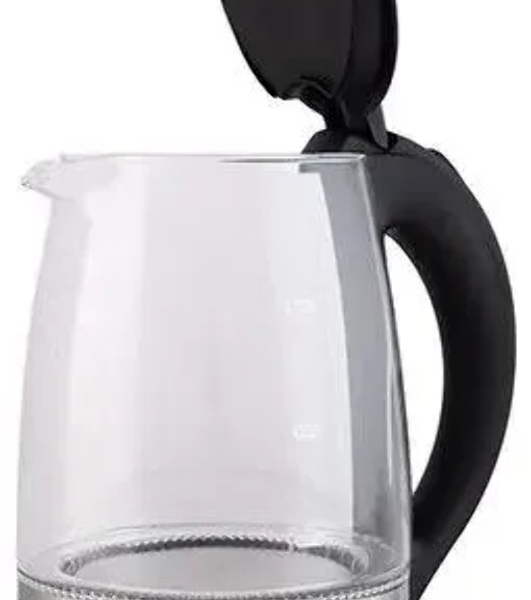 Электрочайник Centek CT-0015 черный/прозрачный, 2.0 л, 2200 Вт, скрытый нагревательный элемент