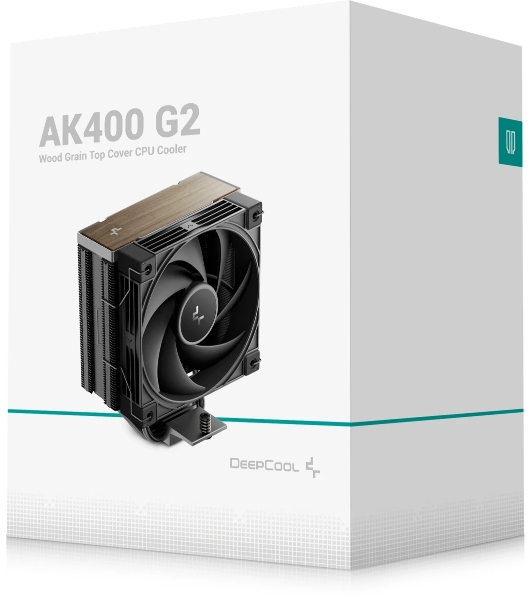Кулер для процессора DEEPCOOL AK400 G2 LGA1851/1700/1200/115X/AM5/AM4 (12шт/кор, TDP 220W, PWM, Fan 120мм, 4 тепл. Трубки, Wood-grain top cover, черный) RET (R-AK400G2-BKNNMN-GJD)