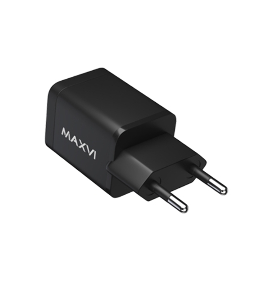 Сетевое зарядное устройство Maxvi A304 Type-C\USB 3A 15W, черный