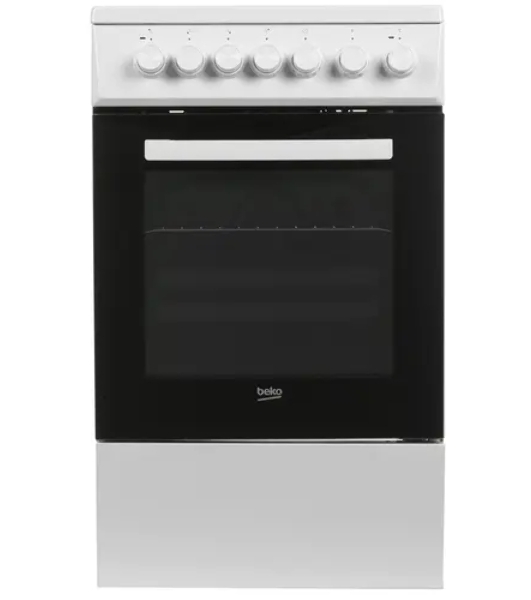 Плита электрическая Beko FSE57110GW белый, конфорок 4 шт, духовка 55 л, гриль, 50 см x 85 см x 60 см