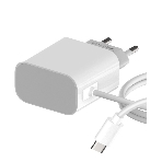 Сетевое зарядное устройство Maxvi CHL-240T 2.4A, with Type-C cable, белый, фото 1