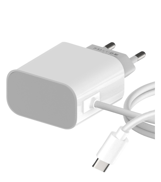 Сетевое зарядное устройство Maxvi CHL-240T 2.4A, with Type-C cable, белый