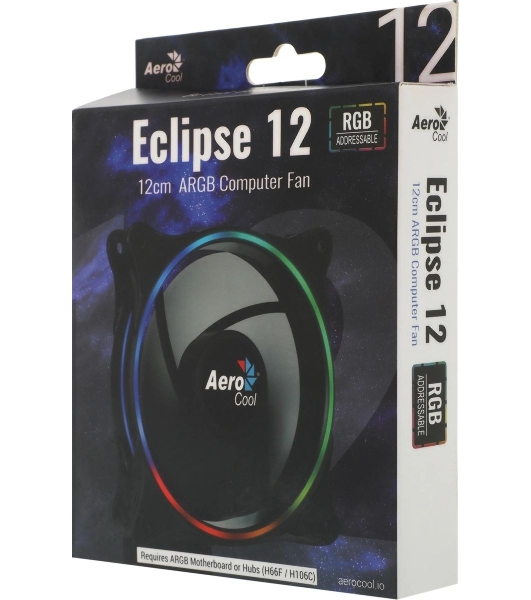 Вентилятор для корпуса Aerocool/Formula Eclipse 12 черный, 120 мм, 1200 об/мин, 19.8 дБ, 6 pin