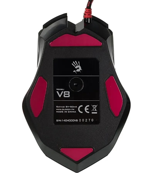 Мышь проводная A4Tech Bloody V8M Max черный, 12000 dpi, USB, кнопки - 10