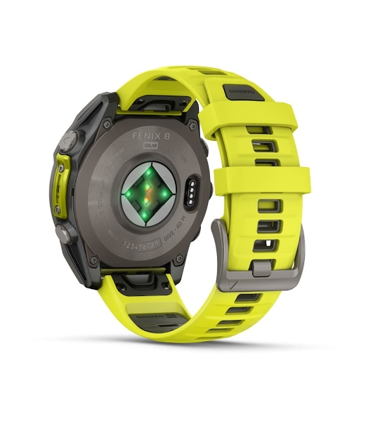 Умные часы Garmin Fenix 8, 1.6' AMOLED, Wi-Fi, Bluetooth, NFC, 100м, серебристый / желтый