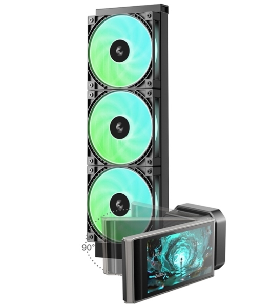 Система водяного охлаждения Deepcool LT360 Vision ARGB черный, алюминий/медь, 2500 об/мин, 33.66 дБ, 4 pin, 350 Вт