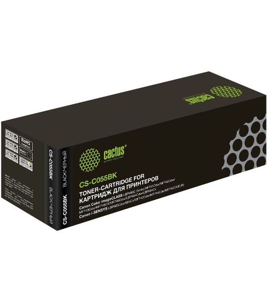 Картридж лазерный Cactus CS-C055BK черный (2300 стр.) для Canon LBP663Cdw, LBP664Cx, MF746Cx, MF742Cdw, MF744Cdw