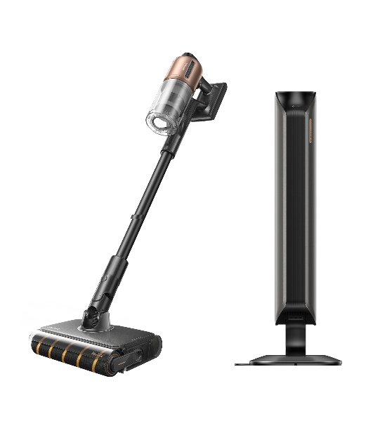 Пылесос вертикальный Dreame Cordless Vacuum Cleaner Z20AquaCycle Station черный/золотистый, питание от аккумулятора, 250 Вт, уборка влажная/сухая, пылесборник 0.6 л