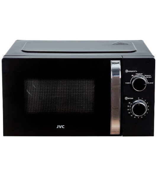 Микроволновая печь JVC JK-MW146M черный/серебристый, 20 л, 700 Вт, переключатели - поворотный механизм