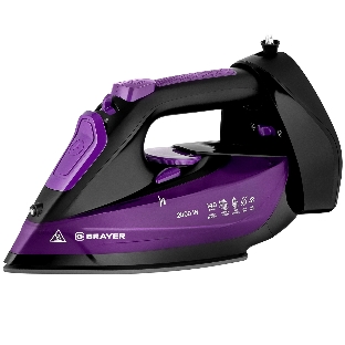 Утюг BRAYER BR4016 фиолетовый/черный, 2400 Вт, 25 г/мин, 140 г/мин, 350 мл