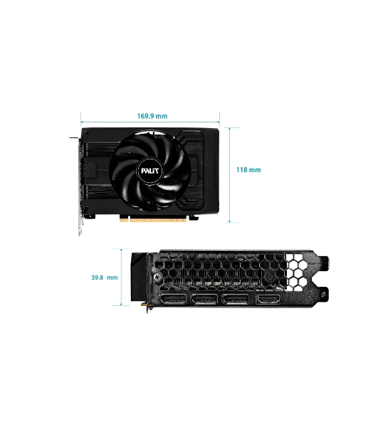 Видеокарта Palit GeForce RTX 5050 StormX OC, NVIDIA RTX 5050, 8 ГБ GDDR6, 128 бит, PCI-e 5.0, 1xHDMI, 3xDP, 2617 МГц