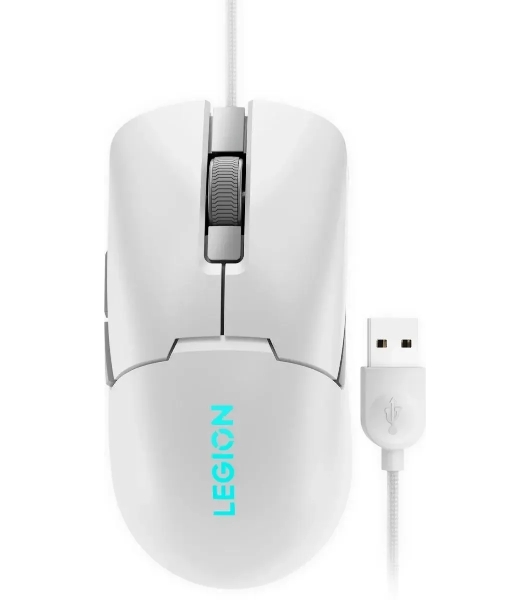 Мышь проводная Lenovo Legion M300s белый, 8000 dpi, USB, кнопки - 6