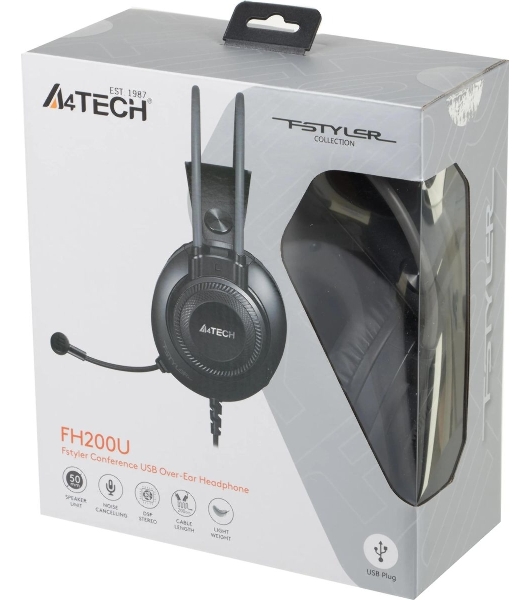 Гарнитура A4Tech Fstyler FH200U серый, проводная
