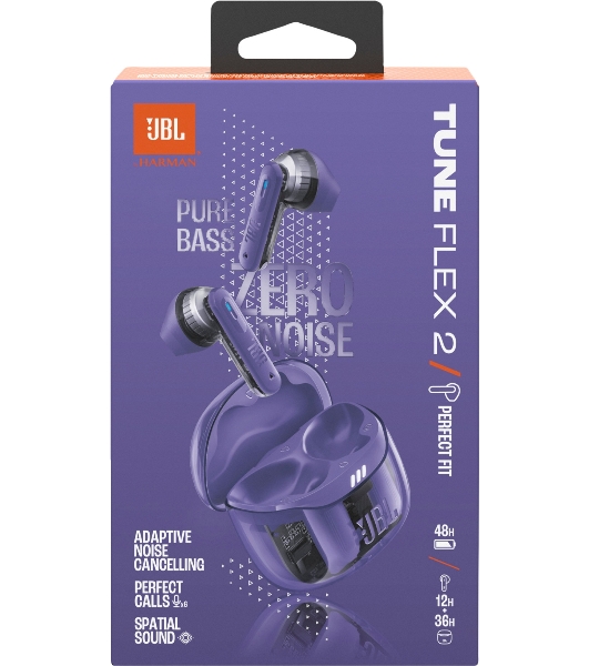 Наушники TWS JBL Tune Flex 2 призрачно-фиолетовый, вкладыши/внутриканальные (трансформер), Bluetooth, адаптивное шумоподавление