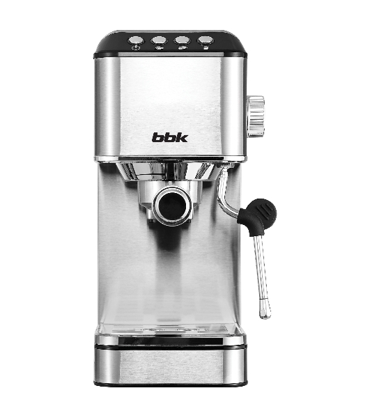 Кофеварка рожковая BBK BCM1501 нержавеющая сталь/черный, исп. кофе - молотый, 1.7 л, 1200 Вт, 20 бар
