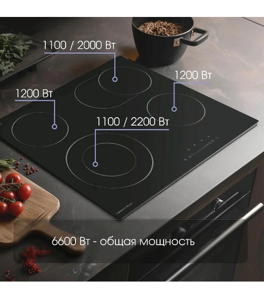 Электрическая варочная панель Zigmund & Shtain CN 43.6 B Hi-Light, независимая, черный