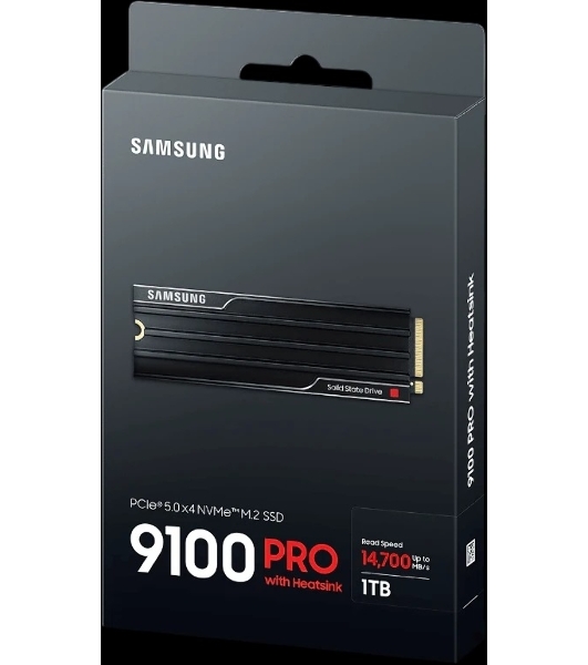 Накопитель SSD 1Tb Samsung 9100 PRO, M.2, PCI-E 5.0 x4, TLC 3D NAND R/W - 14800/13400 Mb/s с радиатором