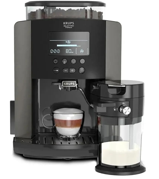 Кофемашина Krups Arabica Latte EA819E10 1450Вт черный/коричневый
