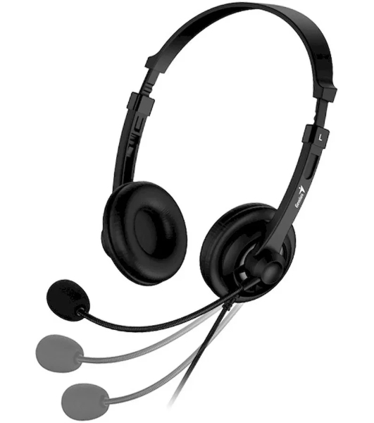 Гарнитура Genius HS-230U чёрный, проводная, USB