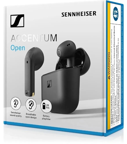 Беспроводные наушники Sennheiser Accentum Open черный, полноразмерные, Bluetooth, до 50 ч