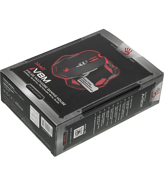 Мышь проводная A4Tech Bloody V8M Max черный, 12000 dpi, USB, кнопки - 10