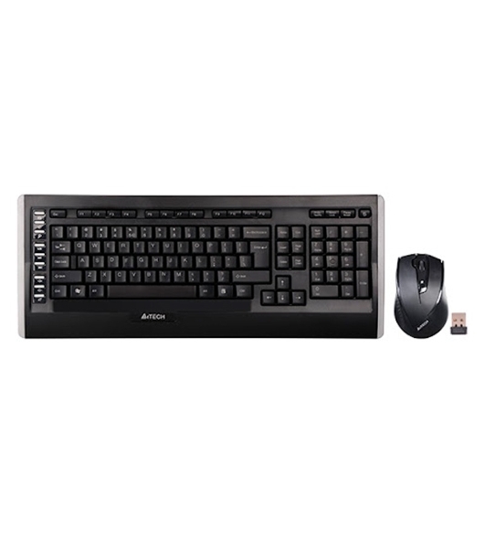 Комплект клавиатура+мышь A4TECH 9300F беспроводной, USB, 2000 DPI, чёрный