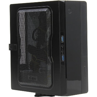 Компьютерный корпус Powerman EQ101BK slim ATX 200W Black 6117857 (8см Fan, 2* USB 3.0, Audio, PM-200ATX-PRO APFC)