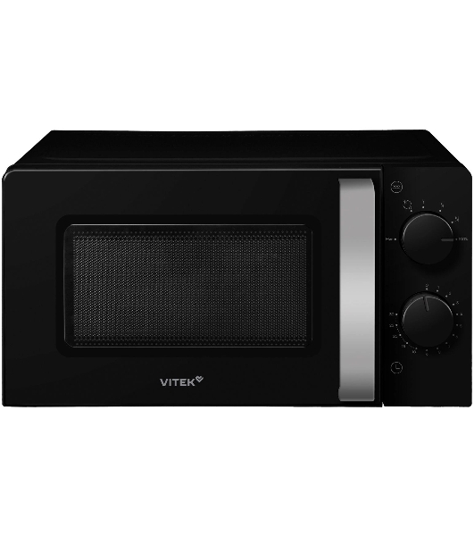 Микроволновая печь Vitek VT-MW1020 черный, 20 л, 700 Вт, переключатели — поворотный механизм
