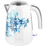 Чайник электрический Kitfort КТ-6772 1.7 л, 2200 Вт, белый/синий корпус: металл/пластик, фото 1