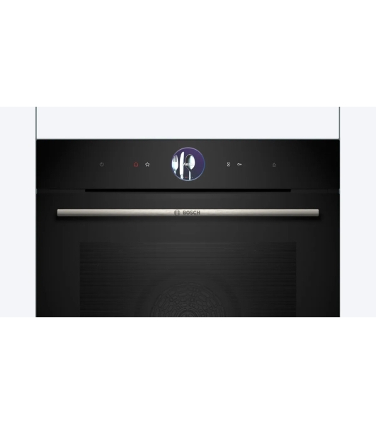 Духовой шкаф Bosch HSG7361B1 Home Connect!! Serie 8, черный, 21 режим + комбинированные режимы, функция приготовление на пару 100%, 4-слойное остекление, 3 цветных текстовых TFT-дисплея 2,5' с сенсорным управлением, ControlRing, функции HomeConnect, трехстороннее LED-освещение,самоочистка EcoClean