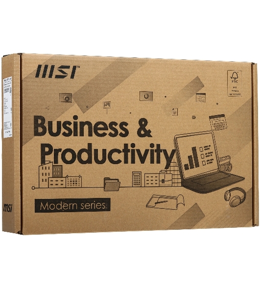 Ноутбук MSI Modern 15 F1MG/15.6'/IPS/Intel Core 7 150U /16Gb/512Gb SSD/Intel Graphics/DOS/серый/1.7kg