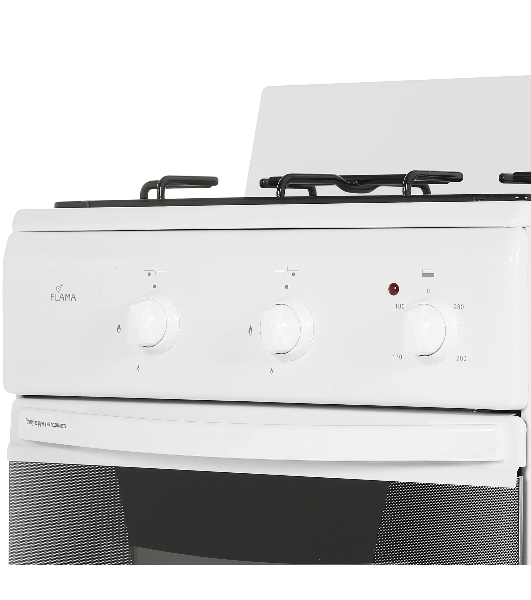 Плита комбинированная Flama CK 2202 W белый, конфорок 2 шт, духовка 30 л, 50 см x 85 см x 38 см