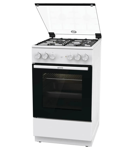 Плита комбинированная Gorenje GK5A21WH белый, конфорок 4 газовых, духовка 68 л, 50 см x 85 см x 59.4 см