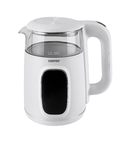 Электрочайник Centek CT-0052 белый, 1.7 л, 2200 Вт, скрытый нагревательный элемент, поддержание температуры