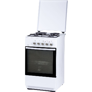Плита Комбинированная Flama L FK 2212 W белый (металлическая крышка) реш.сталь