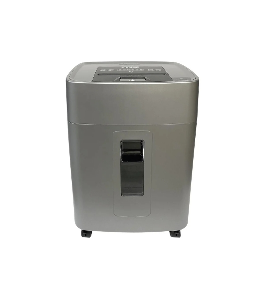 Шредер Office Kit SA375 серый/черный с автоподачей (секр.P-4) фрагменты 375лист. 42лтр. скрепки скобы пл.карты CD