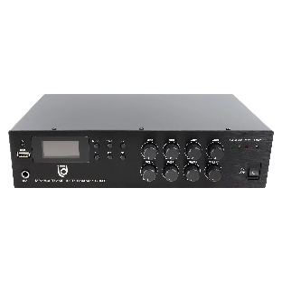 Микшер-усилитель Intrend ITMXAMP-120MT MP3, FM тюнер, USB, Bluetooth, 2хMic/3хLine входы, 1хLine выход,120 Вт, 4/8Ом/100V, IR-пульт в комплекте