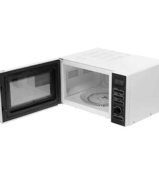Микроволновая печь BBK 25MWS-970T/WB белый, 25 л, 900 Вт, переключатели - кнопки, поворотный механизм