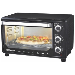 Мини-печь Sakura SA-7000BP 27л, духовка 1500Вт, механ.управление, чёрный