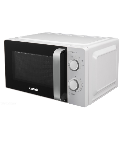 Микроволновая печь Renova MMS-20W1 белый/черный, 20 л, 700 Вт, переключатели - поворотный механизм