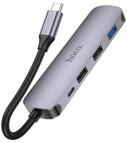 USB-концентратор Hoco HB27, USB Type-C, HDMI/PD/USB 3.0/USB 2.0, USB Type-C