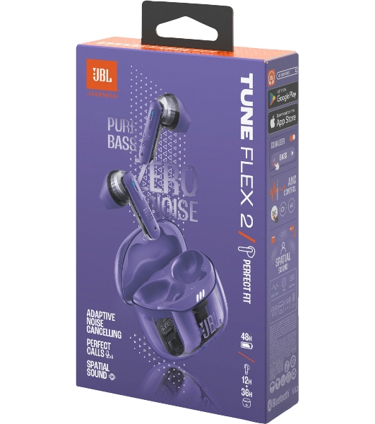Наушники TWS JBL Tune Flex 2 призрачно-фиолетовый, вкладыши/внутриканальные (трансформер), Bluetooth, адаптивное шумоподавление